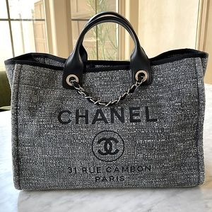 Chanel Deauville Large Shopping 30cm Charcoal